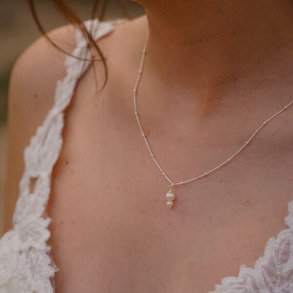 Parel ketting zilver