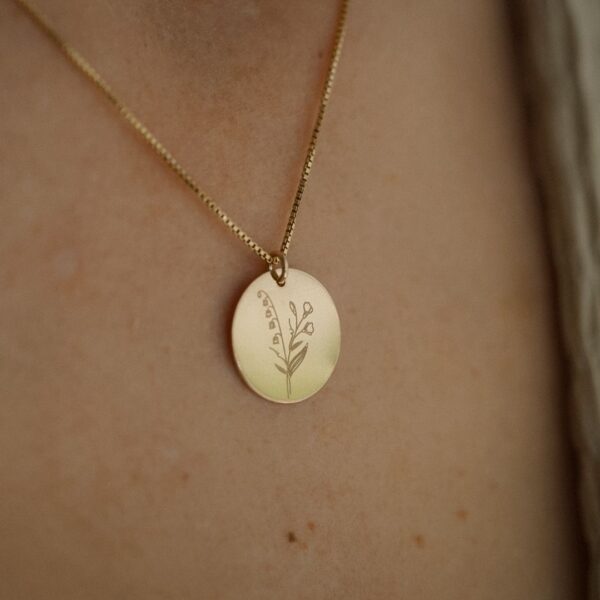 Geboortebloem ketting goud
