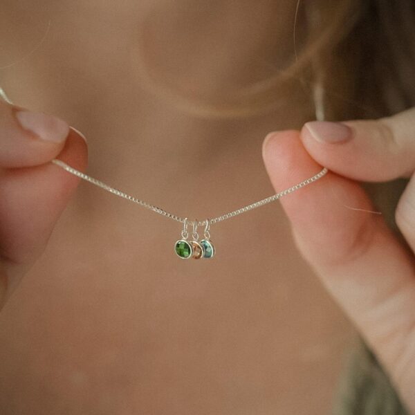 Geboortestenen ketting zilveren