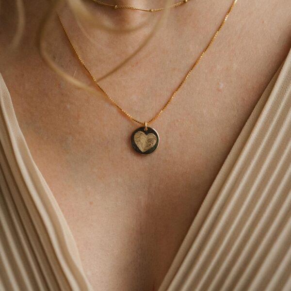 Hartje vingerafdruk ketting