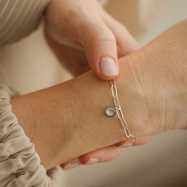 Moedermelk ketting goud paperclip schakel